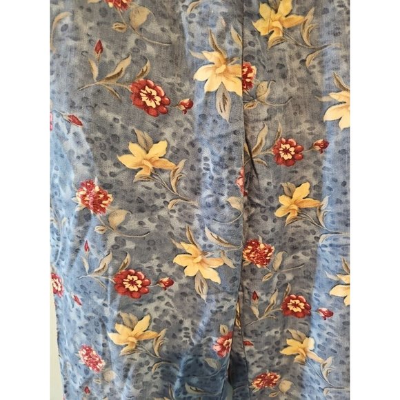 Island Traders Pants Sz Small Drawstring Light Blue Hibiscus Beach Vacation - Picture 2 of 3